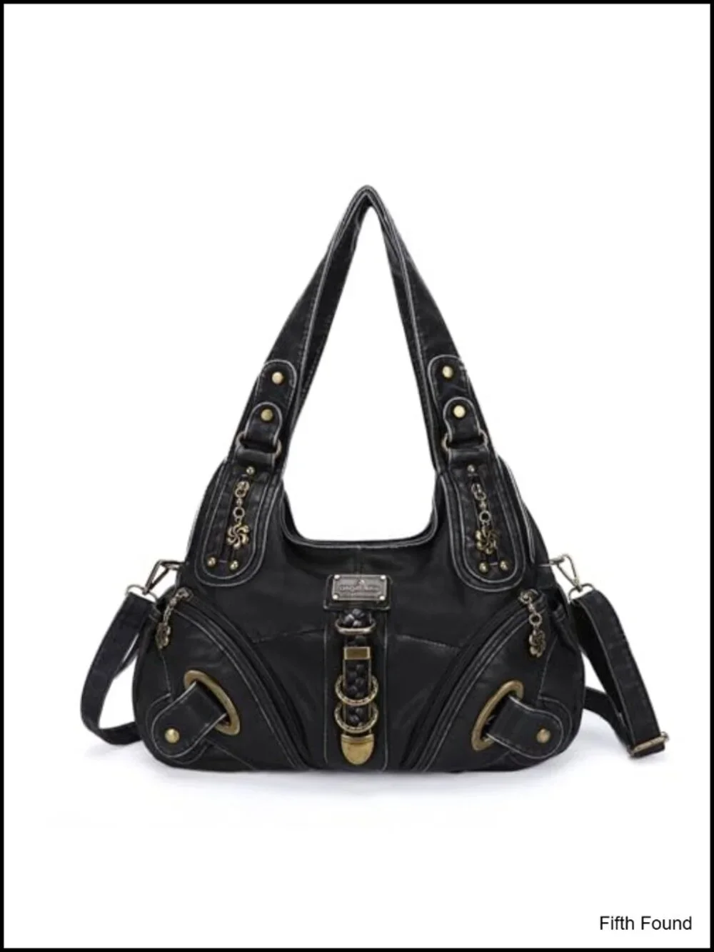 Washed PU Leather Hobo Satchel Convertible Shoulder Bag Large
